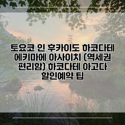 토요코 인 후카이도 하코다테 에키마에 아사이치 (역세권 편리함) 하코다테 아고다 할인예약 팁