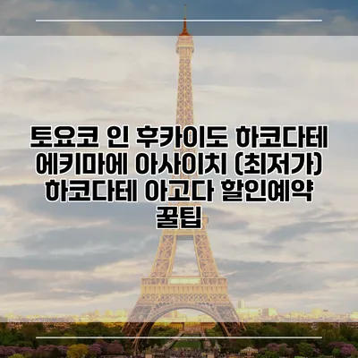 토요코 인 후카이도 하코다테 에키마에 아사이치 (최저가) 하코다테 아고다 할인예약 꿀팁