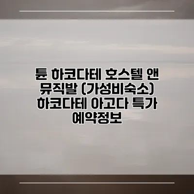 튠 하코다테 호스텔 앤 뮤직발 (가성비숙소) 하코다테 아고다 특가 예약정보