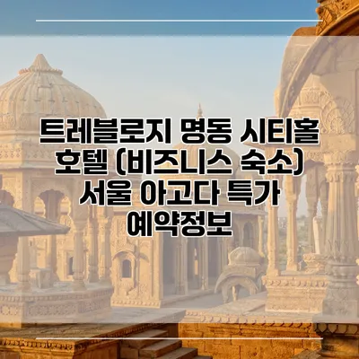 트레블로지 명동 시티홀 호텔 (비즈니스 숙소) 서울 아고다 특가 예약정보