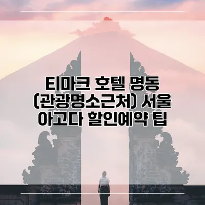 티마크 호텔 명동 (관광명소근처) 서울 아고다 할인예약 팁