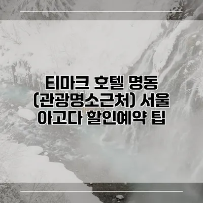 티마크 호텔 명동 (관광명소근처) 서울 아고다 할인예약 팁