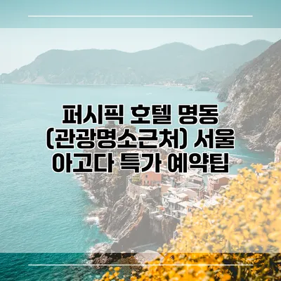 퍼시픽 호텔 명동 (관광명소근처) 서울 아고다 특가 예약팁