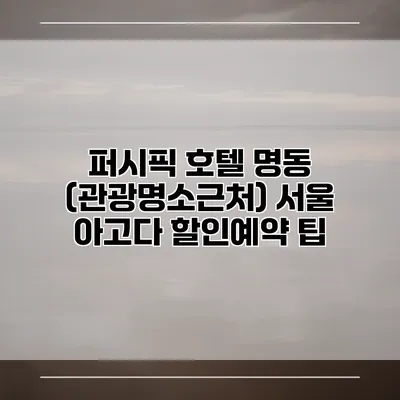 퍼시픽 호텔 명동 (관광명소근처) 서울 아고다 할인예약 팁