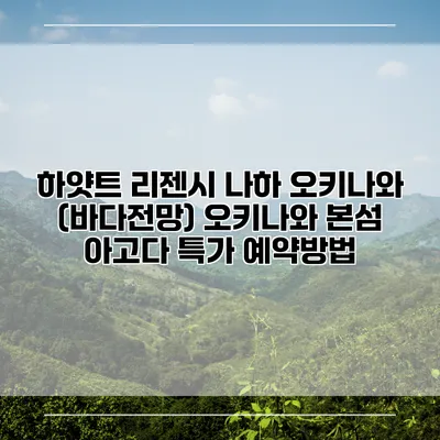 하얏트 리젠시 나하 오키나와 (바다전망) 오키나와 본섬 아고다 특가 예약방법
