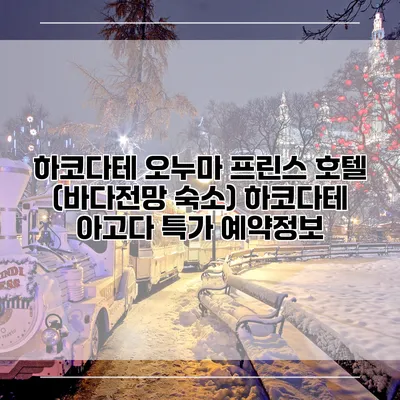 하코다테 오누마 프린스 호텔 (바다전망 숙소) 하코다테 아고다 특가 예약정보