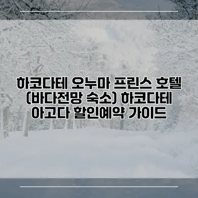 하코다테 오누마 프린스 호텔 (바다전망 숙소) 하코다테 아고다 할인예약 가이드