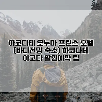 하코다테 오누마 프린스 호텔 (바다전망 숙소) 하코다테 아고다 할인예약 팁