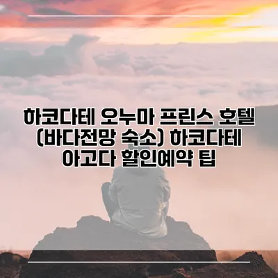 하코다테 오누마 프린스 호텔 (바다전망 숙소) 하코다테 아고다 할인예약 팁