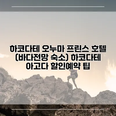 하코다테 오누마 프린스 호텔 (바다전망 숙소) 하코다테 아고다 할인예약 팁