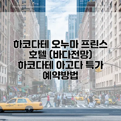 하코다테 오누마 프린스 호텔 (바다전망) 하코다테 아고다 특가 예약방법