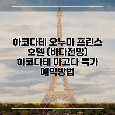 하코다테 오누마 프린스 호텔 (바다전망) 하코다테 아고다 특가 예약방법