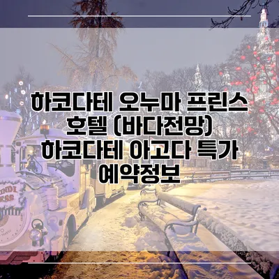 하코다테 오누마 프린스 호텔 (바다전망) 하코다테 아고다 특가 예약정보