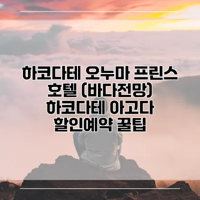하코다테 오누마 프린스 호텔 (바다전망) 하코다테 아고다 할인예약 꿀팁