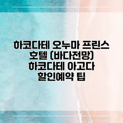 하코다테 오누마 프린스 호텔 (바다전망) 하코다테 아고다 할인예약 팁
