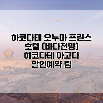하코다테 오누마 프린스 호텔 (바다전망) 하코다테 아고다 할인예약 팁