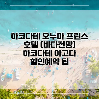 하코다테 오누마 프린스 호텔 (바다전망) 하코다테 아고다 할인예약 팁