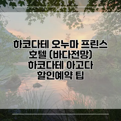 하코다테 오누마 프린스 호텔 (바다전망) 하코다테 아고다 할인예약 팁