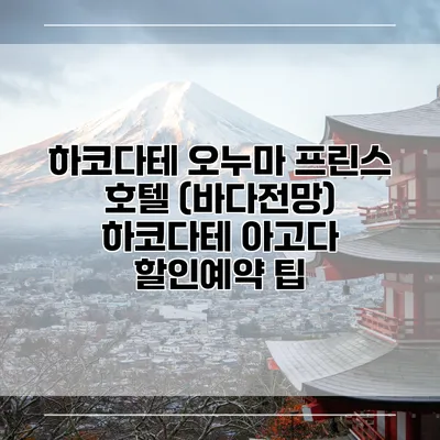 하코다테 오누마 프린스 호텔 (바다전망) 하코다테 아고다 할인예약 팁