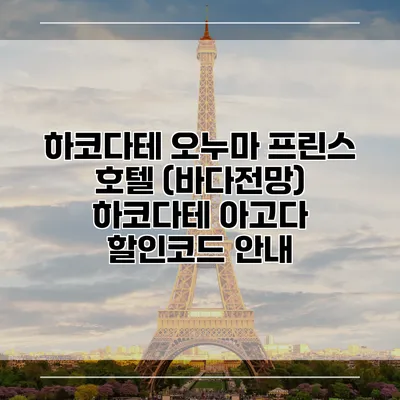하코다테 오누마 프린스 호텔 (바다전망) 하코다테 아고다 할인코드 안내