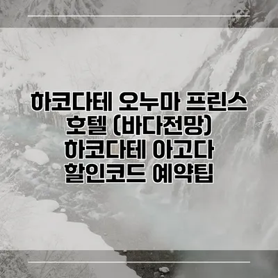하코다테 오누마 프린스 호텔 (바다전망) 하코다테 아고다 할인코드 예약팁