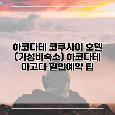 하코다테 코쿠사이 호텔 (가성비숙소) 하코다테 아고다 할인예약 팁