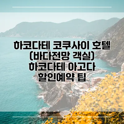 하코다테 코쿠사이 호텔 (바다전망 객실) 하코다테 아고다 할인예약 팁