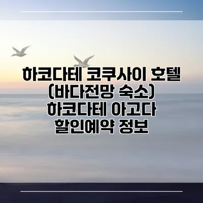 하코다테 코쿠사이 호텔 (바다전망 숙소) 하코다테 아고다 할인예약 정보