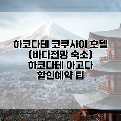 하코다테 코쿠사이 호텔 (바다전망 숙소) 하코다테 아고다 할인예약 팁