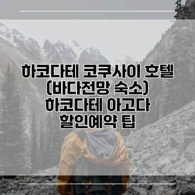 하코다테 코쿠사이 호텔 (바다전망 숙소) 하코다테 아고다 할인예약 팁