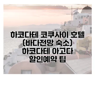 하코다테 코쿠사이 호텔 (바다전망 숙소) 하코다테 아고다 할인예약 팁