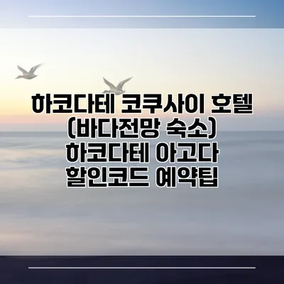 하코다테 코쿠사이 호텔 (바다전망 숙소) 하코다테 아고다 할인코드 예약팁