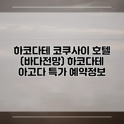 하코다테 코쿠사이 호텔 (바다전망) 하코다테 아고다 특가 예약정보