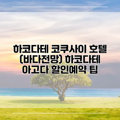 하코다테 코쿠사이 호텔 (바다전망) 하코다테 아고다 할인예약 팁