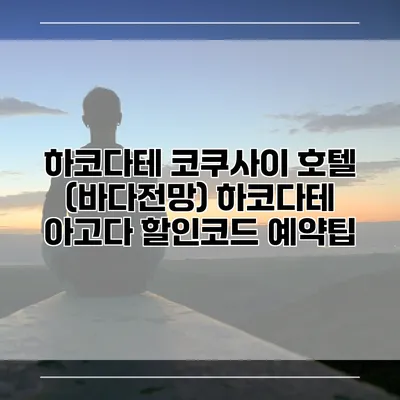 하코다테 코쿠사이 호텔 (바다전망) 하코다테 아고다 할인코드 예약팁