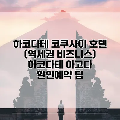 하코다테 코쿠사이 호텔 (역세권 비즈니스) 하코다테 아고다 할인예약 팁