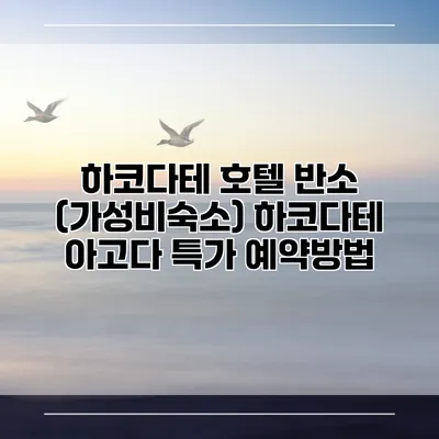 하코다테 호텔 반소 (가성비숙소) 하코다테 아고다 특가 예약방법