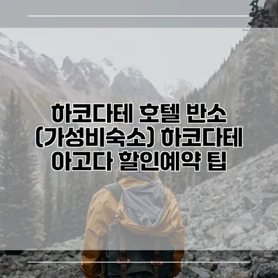 하코다테 호텔 반소 (가성비숙소) 하코다테 아고다 할인예약 팁