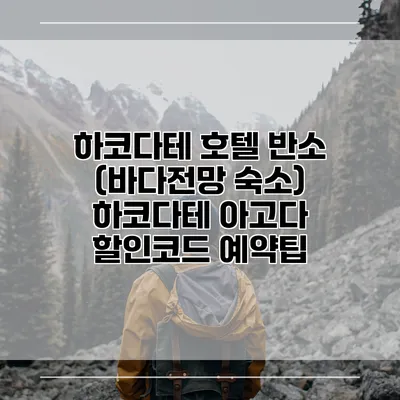 하코다테 호텔 반소 (바다전망 숙소) 하코다테 아고다 할인코드 예약팁