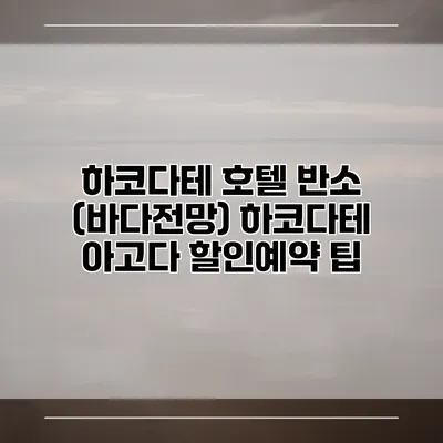 하코다테 호텔 반소 (바다전망) 하코다테 아고다 할인예약 팁