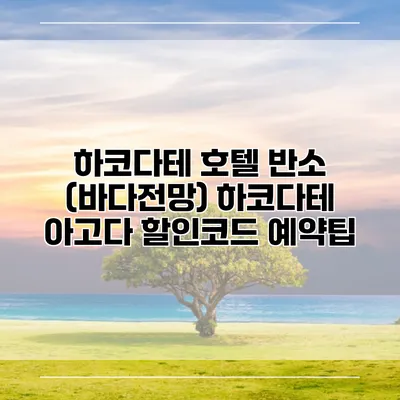 하코다테 호텔 반소 (바다전망) 하코다테 아고다 할인코드 예약팁