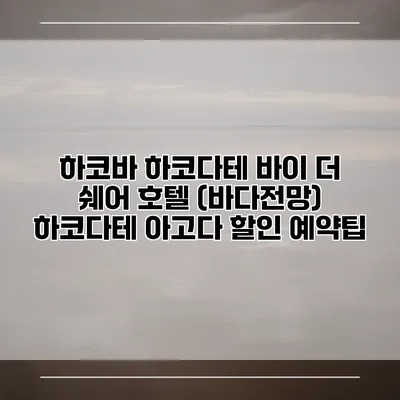 하코바 하코다테 바이 더 쉐어 호텔 (바다전망) 하코다테 아고다 할인 예약팁