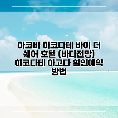 하코바 하코다테 바이 더 쉐어 호텔 (바다전망) 하코다테 아고다 할인예약 방법