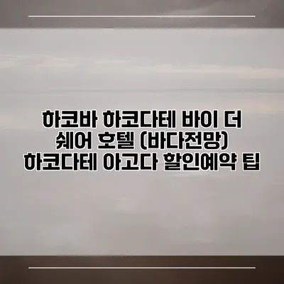 하코바 하코다테 바이 더 쉐어 호텔 (바다전망) 하코다테 아고다 할인예약 팁