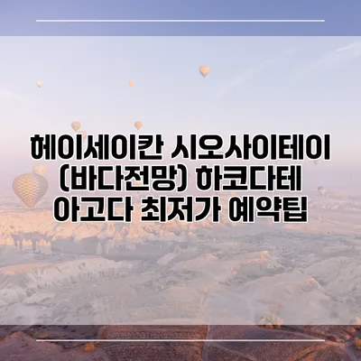 헤이세이칸 시오사이테이 (바다전망) 하코다테 아고다 최저가 예약팁