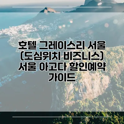 호텔 그레이스리 서울 (도심위치 비즈니스) 서울 아고다 할인예약 가이드