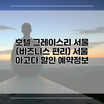 호텔 그레이스리 서울 (비즈니스 편리) 서울 아고다 할인 예약정보