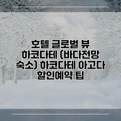 호텔 글로벌 뷰 하코다테 (바다전망 숙소) 하코다테 아고다 할인예약 팁