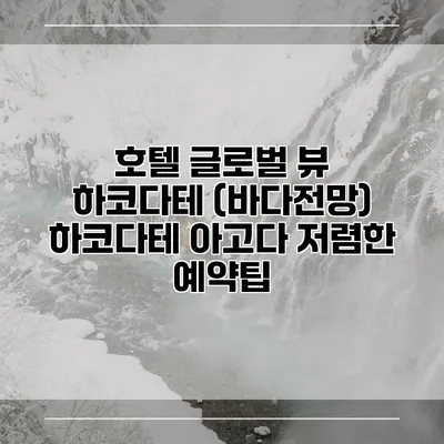 호텔 글로벌 뷰 하코다테 (바다전망) 하코다테 아고다 저렴한 예약팁