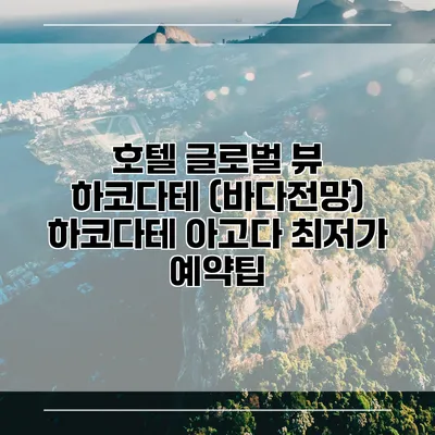 호텔 글로벌 뷰 하코다테 (바다전망) 하코다테 아고다 최저가 예약팁